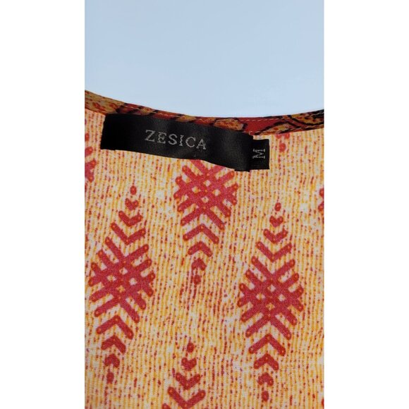 Zesica Women's Bohemian Colorful Wrap Dress V-Neck Short Sleeve Medium - Picture 13 of 13